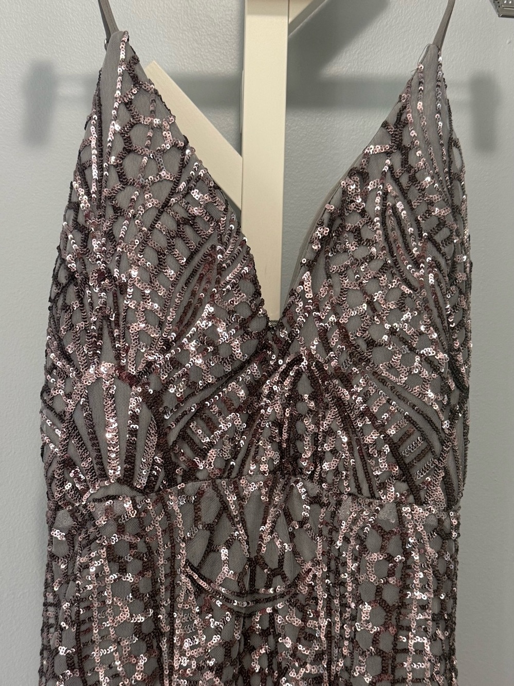 Windsor Grey Sequin V-Neck Dress